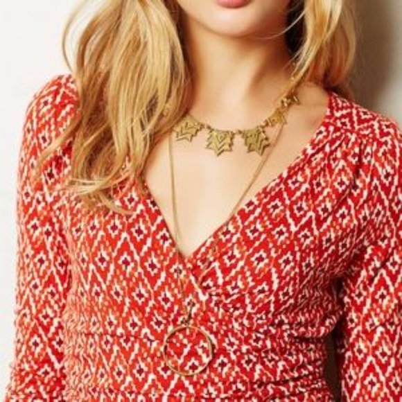 Anthropologie Maeve Faux Wrap Dress - Size Large - Picture 7 of 11